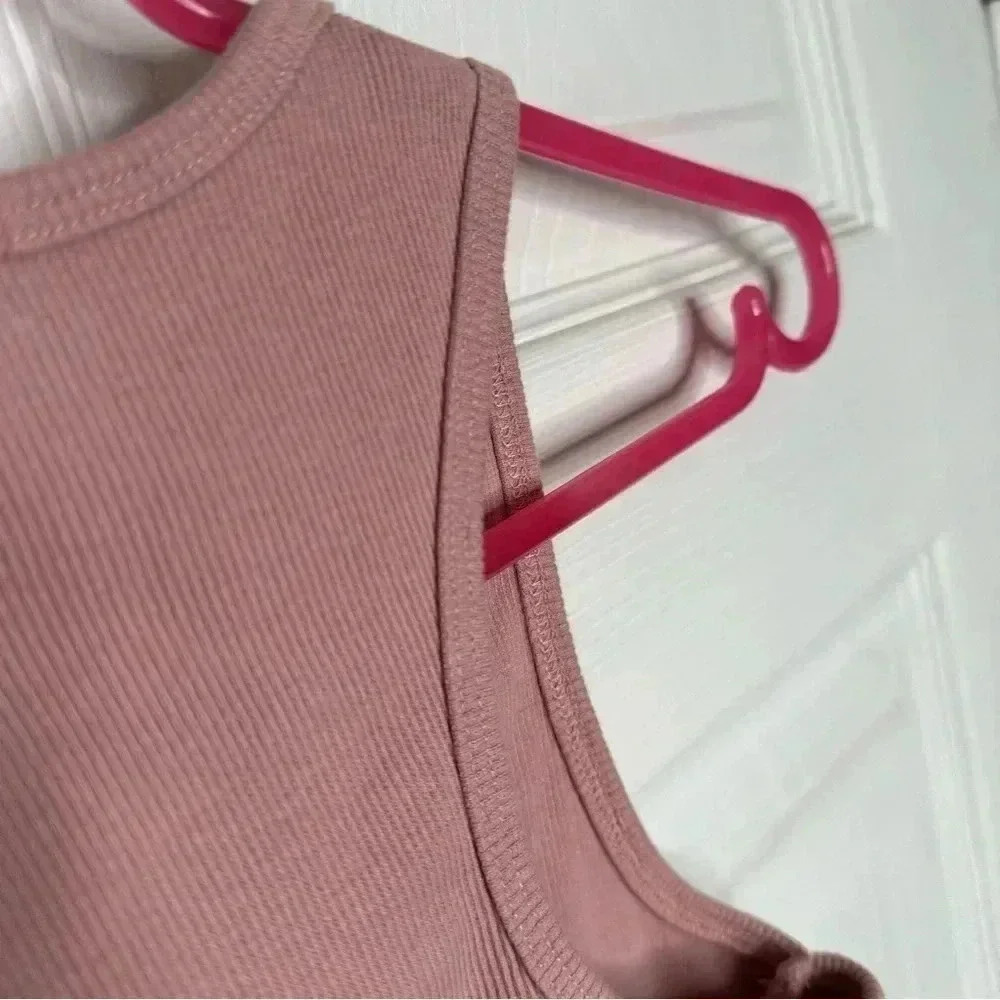 SWS Essentials Tank Top Cropped Ribbed Racerback Pink Size Medium - Picture 16 of 16